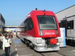 ATR220-006 der FSE (Ferrovie del Sud Est) in Bari, Sditalien. Die Firma  Pesa  in Bydgoszcz (Polen) liefert 23 dieser Dieseltriebzge nach Italien. 28.9.2008, Innotrans Berlin