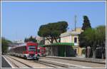 Im Regionalzug von Milano nach Lecce. 5.Tag (09.04.2011)
Martina Franca ist ein Abzweigbahnhof der Ferrovie del Sud-Est und die neuen ATR 220 treffen hier aufeinander.