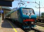 E 464.037 mit RV 2259 (Bolzano/Bozen - Bologna) am 1.9.2015 im Bahnhof Bolzano/Bozen.