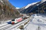 EU43 005 mit GAG 48861 am 17.01.2019 bei Brennerbad.