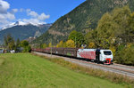 EU43 005 mit einem Güterzug am 12.10.2016 bei Campo di Trens.