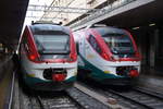 27 june 2019 Roma Termini : two ETR 425 in livery for the service to the airport of Fiumicino.