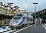 Ein FS Trenitalia ETR 610 hat Lausanne erreicht und wird nach einem kurzen Halt nach Milano weiter fahren. 
6. Jan. 2010