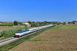 E 444 084 mit IC 610 am 04.09.2018 bei Savignano sul Rubicone.