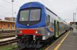 Hier R12239 von Civitavecchia nach Roma Termini, dieser Zug stand am 24.12.2014 in Civitavecchia. Zuglok war 464.124. 