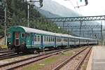 Am Nachmittag des 05.07.2018 fuhr der APR-Steuerwagen 50 83 82-86 800-0 I-TI der Bauart npBH zusammen mit der Schublok E 464.715 als Regionalzug (Bolzano - Brennero) auf Gleis 7 in den Endbahnhof.