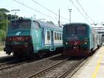 Generationstreffen von Steuerwagen im Bahnhof San Vincenzo am 26.05.2009.