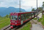 Triebzug 21 der Rittnerbahn (frher Trognerbahn) hat soeben die Endhaltestelle Maria Himmelfahrt in Richtung Oberbozen verlassen. 17.05.2019 (Hans)