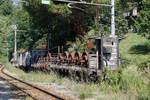 FERROVIA GENOVA CASELLA FGC  NORMALBETRIEB  Verschiedene ausrangierte Güterwagen in Vicomorasso am 5.