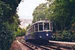 Tram Triest-Opicina__Tw 402 wird auf dem Seilbahn-Abschnitt bergauf geschoben.__08-06-2008