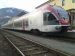 ETR 170 des in den Farben des Landes Trentino als REX 1884 nach Fortezza/Franzensfeste im Bahnhof Lienz, 21.1.2015
