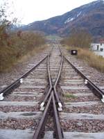 Ein weiterer der vier Wendepunkte des Gleissterns von Mals am 13.11.2009, Blick Richtung Stilfserjoch.