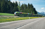 ETR 170 XXX als REX 1859 (Fortezza/Franzensfeste - Lienz), am 21.5.2016 unterwegs zwischen Versciaco-Elmo/Vierschach-Helm und Weitlanbrunn.