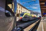 Zwei ETR 170 der SAD, sowie ein 4024 stehen am 10.11.2016 im Bahnhof Lienz.