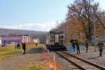 Endstation Mashike an der Westküste von Hokkaidô. Bald ist die Bahn hier Geschichte. Triebwagen KIHA 54 506 amd 23.Oktober 2015 RUMOI-LINIE