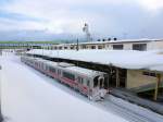 Serie 701 des Bezirks Akita - durchs Gebirge von Akita nach Aomori: Der Dreiwagenzug 701-4 in Ôdate.