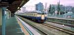 Serie 115 des zentraljapanischen Hochlands: In Tokyo-Musashi Sakai stehen mehrere 3-Wagenzüge auf einem Nebengleis.