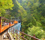 Kurobe Kyôkoku Tetsudô (Kurobe Gorge Railway): 762 mm Spur, 600 V Gleichstrom, Personenverkehr auf 20, 1 km Länge.