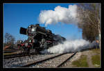 Die SZ Dampflok 33-037 fährt mit dem Weihnachtszug 15021 von Ljubljana nach Novo Mesto.