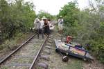 Zugkreuzung auf eingleisiger Strecke  Made by Bamboo Train .