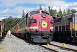 Blick auf die ACR 1404 Algoma Central Railway EMD FP7 in Squamish.