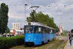 Tw.223 + Bw.707 in der Ulica Grada Vukovara im Bereich der Haltestelle Heinzelova. (31.05.2019)