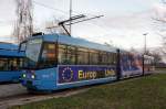 Straßenbahn Zagreb / Tramvaj Zagreb / Zagrebački Električni Tramvaj (ZET): Koncar TMK 2100, Wagennummer 2107 an der Endstelle Precko. Aufgenommen im Januar 2013. 