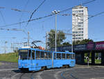 Der Tatra Triebwagen KT4YU mit der ZET-Ordnungsnummer 329 drehte am 12.