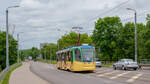 Straßenbahn 	71-623-02 #006 der Linie 1 am 21.06.2022, 18. novembra iela, Daugavpils