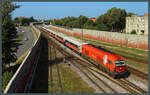 ER20 040 der LTG erreicht am 25.08.2024 mit dem Schnellzug 15 aus Vilnius den Bahnhof Klaipėda.