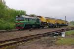 M62K - 1597 mit Bauzug in Jonava (07.05.2009)