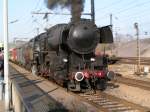 Dampflok 5519 am Familientag, dem 28.03.04 gegen 18 Uhr bei der Abfahrt im Bahnhof Ettelbrck.