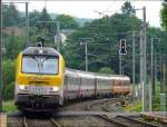 An diesem Wochenende scheint alles normal zu laufen auf den Schienen in Luxemburg. E-Lok 3003 mit SNCB Wagen aus Lttich kommt am 07.06.08 pnktlich in Wilwerwiltz an. 