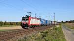 CFL 4011, vermietet an CFL Cargo, mit KLV-Zug DGS 42566 (vorwiegend LKW-Walter-Auflieger) Rostock Seehafen - Bettembourg (Bohmte-Stirpe, 09.10.2022).