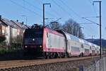 CFL Lok 4018, mit ihrem Zug unterwegs nach Troisvierges, aufgenommen nahe Rollingen, nächster Halt Mersch. 13.01.2025