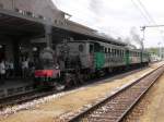 AMTF Dampflok AL-T3 vor den PH Wagen als Pendelzug Ettelbrck-Bissen und am Schluss des Zuges AMTF Lok N 9  Anna . Bild aufgenommen im Bahnhof von Ettelbrck am 09.06.07