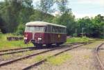 Uerdinger Triebwagen Z150 Nr 2  Schaukel  der CFL in Dienst gestellt 1951, heute bei der Museumsbahn in Fonds de Gras Luxemburg im Dienst. Bei der DB als Vorserien VT 95 im Dienst. Aufgenommen im Juni 2000, von Negativ abgescannt.