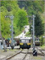 Eisenbahnromantik im ehemaligen Industriestandort Fond de Gras. Der Uerdinger Schienenbus wartet am 03.05.09 auf die nchste Abfahrt nach Ptange. (Jeanny)