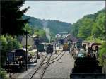 Trotz der unertrglichen Hitze wurde am 11.07.10 bei der Museumsbahn  Train 1900  der Dampfzug fr die erste Fahrt von Fond de Gras nach Ptange fr die Fahrgste bereitgestellt.