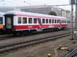 Als Fahrradtransportwagen fr Sonderfahrten umgebauter Wegmann Wagen des GAR (Groupement des Amis du Rail).