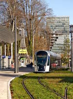 Ein tramhaftes Jahr - Unerwarteter weise lie sich die Sonne am 11.12.2018 in der luxemburgischen Hauptstadt blicken, sodass der CAF Urbos von LUXTRAM S.A.