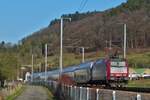 CFL 4017 schiebt ihren Zug als RE 410 von Luxemburg in Richtung Troisvierges. Das Bild wurde nahe Rollingen Mersch am 24.01.2022 aufgenommen.