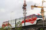 rapidKL Monorail-Garnitur 23, Nummer 2309 - 2312 (Hersteller: Scomi Rail, Type SUTRA) am 12.Dezember 2023 bei der Monorail Stesen Titiwangsa.