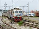 Drei RVR Triebwagen vor dem Depot Podgorica.