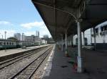 Der Blick vom Bahnhof auf die  Skyline  von Maputo am 01.12.2014.