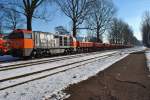 RTS Vossloh Loc wartet schon eine Woche auf Rckladung (Kies) in Utrecht, Niederlande.