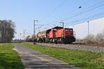DB Cargo Nederland 6418 mit Kesselwagenzug nach Bad Bentheim (Gildehaus, 31.03.2021).