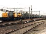 6504 mit Gterzug zwischen Zutphen und Deventer in Zutphen am 28-2-1995.