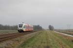 Spurt 10308 “Heike Kamerlingh Onnes” (Arriva) mit Regionalzug 37840 Veendam-Groningen bei Waterhuizen am 3-1-2013.