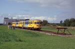 Bereisungsfahrt der Hafenbahn in Delfzijl. NS 184 am Ende der Strecke, wo es einen Fotohalt gab. 05.09.1992. Scanbild 6022, Fujichrome100.